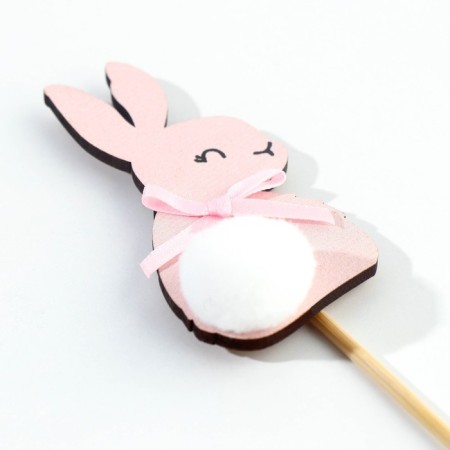 Topper wooden to decorate the kulich "Rabbit", 11 x 16.5 cm.-3