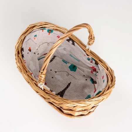 Basket with folding handles, 25x17x8/10 cm, vine-2