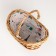 Basket with folding handles, 25x17x8/10 cm, vine