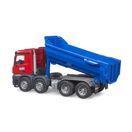 Bruder Mercedes dump truck, red color with blue-4