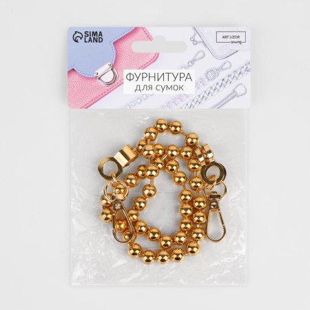 A chain for a bag, with carbines, d = 8 mm, 60 cm, gold color-3