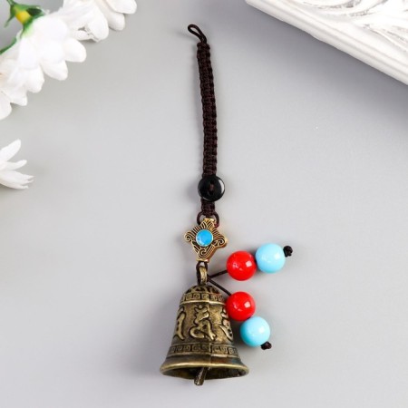 Metal bell "Greek ornament" with colored beads d = 2.5 cm 5x2.7x2.7 cm