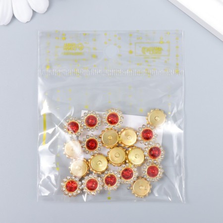 Decor for creativity plastic "Rubin Flower" set 20 pcs 1.2x1.2 cm-3