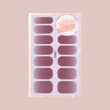 Manicure films, 14 pcs, with sparkles, the color is light - lilac-2