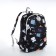 School backpack from textiles on lightning, 3 pockets, black color