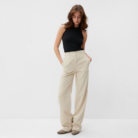 Women's pants Minaku: Velvet Collection Color Milk rr 48-1