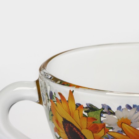 Tea couple "Sunflower", glass, cup+saucer, 200 ml, d = 92 mm-3
