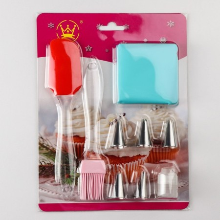 Confectionery set "Ice", 9 objects: blade, brush, adapter, bag 30 × 15 cm, nozzles 5 pcs-3