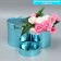 A set of boxes 2 in 1 round, gift packaging, “plain”, blue metallic, 12 x 12, 15 x 15 cm