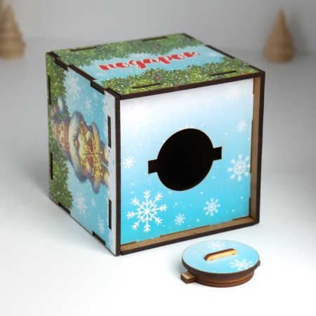 New Year's Pig a Pig Cube "Magic Gift" 10x10x10 cm-7
