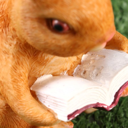 Garden figure "Bunny reads the book" 10x8x15cm-4