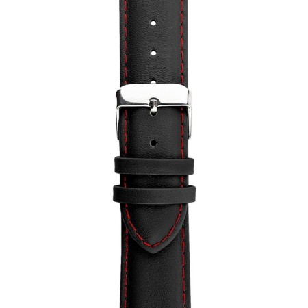 Watch strap, male, 20 mm, harness 75 mm, larynx 115 mm, genuine leather, black-3