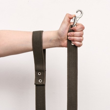 Canvas leash 7 m x 3.5 cm, dark green-5