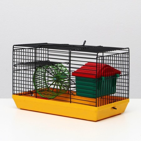 Mini cell for rodents "Pijon" No. 2, equipped, 27 x 15 x 16 cm, yellow-2