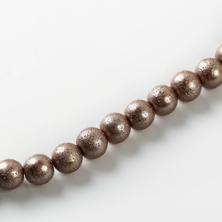 Glass beads, set 78 pcs., Size 1 pc. - 10 mm, brown color-4