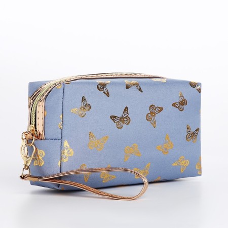 Cosmetic bag with lightning, blue color