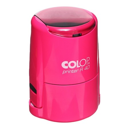 Equipment for round printing automatic Colop Printer R40, diameter 41.5 mm, with lid, pink neon case-7
