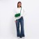 Bag Cross-Bodi with a zipper, green color