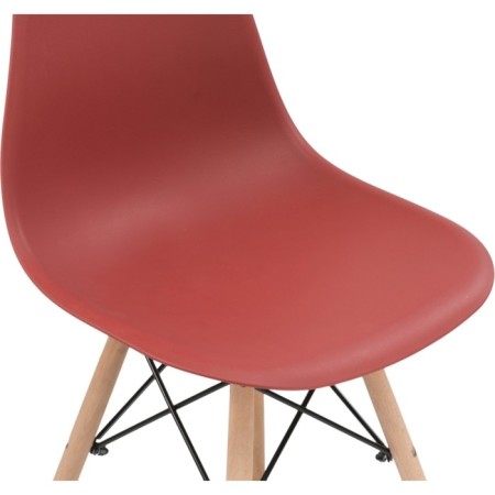 Plastic chair EAMES Massive Buk/Metal/Plastic, natural/burgundy 46x52x83 cm-6