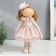 Interior doll "Baby Asya in pink, with a bear" 36x13x15.5 cm