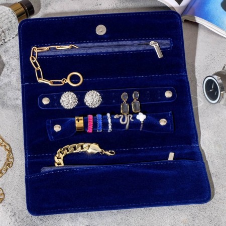 Organizer for storing jewelry twisting "clutch" 22 × 28 cm, blue color-5