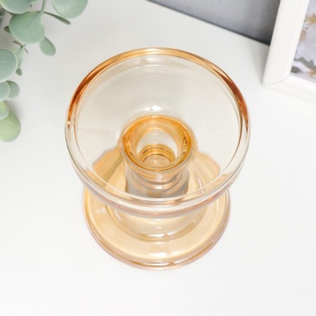 Glass Glass for 1 candle "Podium" caramel 8.5x8.5x8.5 cm-2