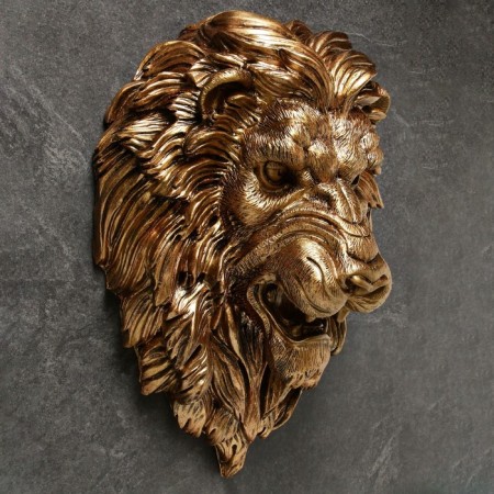 Suspension decor "Leo Head" Gold, 23x35x52cm