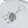 Metal keychain "Elephant in Popon" silver 4.5x4.5 cm