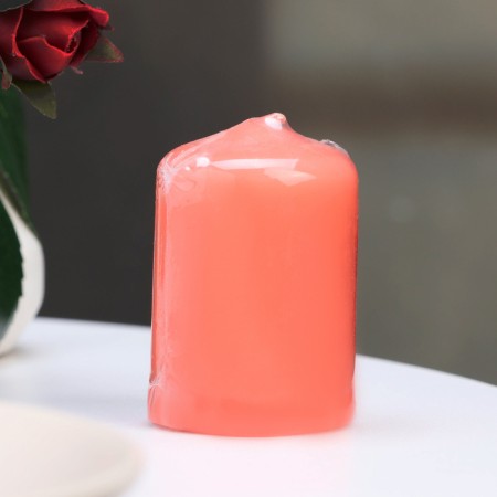 Candle - cylinder, 4 × 6 cm, 9 hours, salmon-2