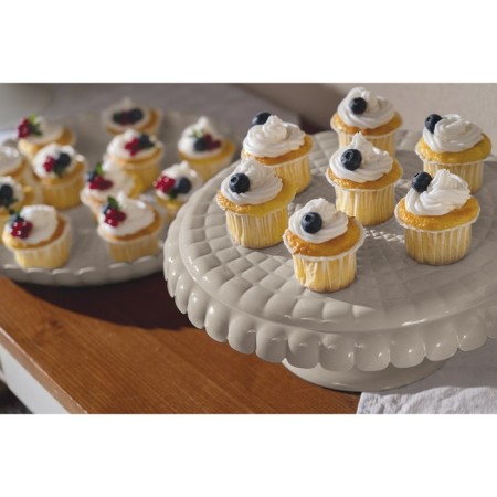 Cake stand on the leg with the Guzzini Tiffany lid, D = 30 cm, the color is gray-beige-1