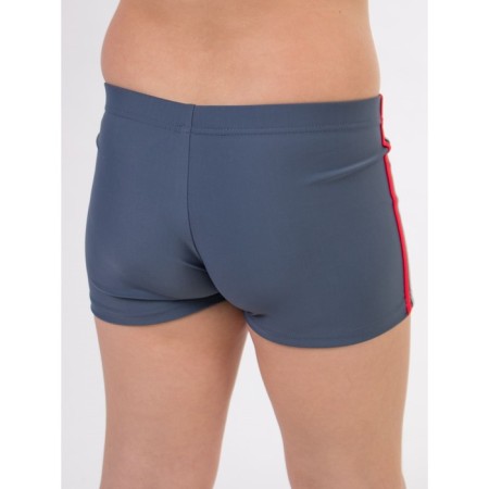 Bathing panties for boys, height 134-140 cm, graphite, gray, red color-1