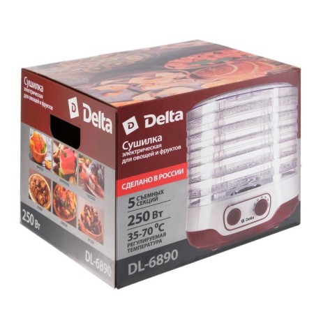 Drywall for vegetables and fruits Delta DL-6890, 250 watts, 5 tiers-4