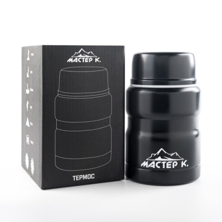 Thermos for food "Master K", 500 ml, retains heat 8 hours, 10 x 15.5 cm, black