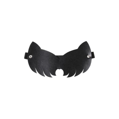 Pecado BDSM mask, Cat with cat ears, genuine leather, black-1