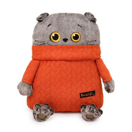 Soft toy-podushka "Cat in a sweater with braids", 32 cm-1