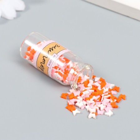 Decor for creativity plastic "Butterflies. Red, white, pink" set 8 grams 5x2x2 cm-1
