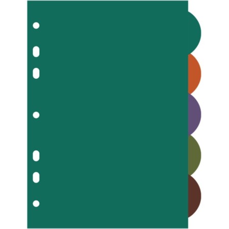 The divider of the A4 sheets (300 x 225 mm) color, 5 sheets, "Devente. Marandi" polypropylene 140 μm, individual packaging