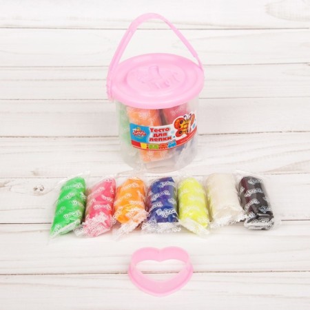 Modeling dough 7 colors, 105 g + 1 mold + lid-form, mix-9