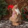 Santa Claus "In a fluffy knitted suit" moves, with backlight, 30x19 cm, red
