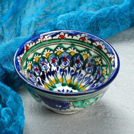 PIALA RISTAN CIRAMICA "Flowers", 8.5 cm, small cognac, mix-3