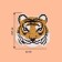 Thermal appliance is bilateral “tiger”, with sequins, 22 × 22.5 cm, gold/pink color