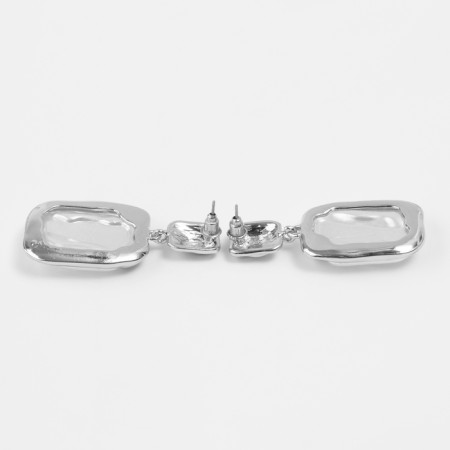 Earrings with pearls "bead" captivity, color silver-2