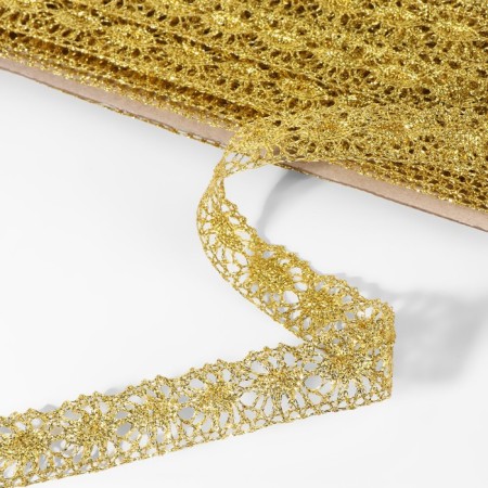 Weep decorative, metallized, 10 ± 1 m, 20 mm, gold color-1