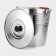 A bucket with a lid, 8 l, d = 28 cm, from stainless steel Aisi 201