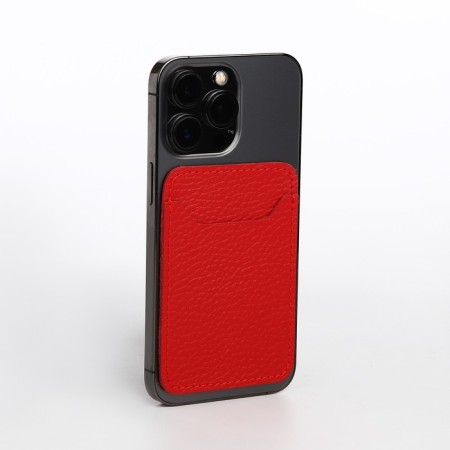 Cartholder on the phone Textura, Fleet's skin, Red color-3