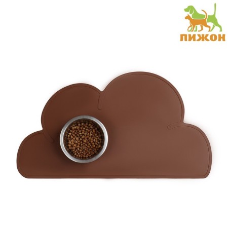 Silicone rug under the bowl "Cloud", 48 x 27 cm, brown-2