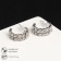 Earrings with rhinestones "Antiquity" double, white color in silver