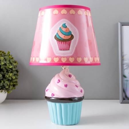 The desktop lamp with the lampshade "Pies in the blue cup" E14 40W 30x20x20 cm-5