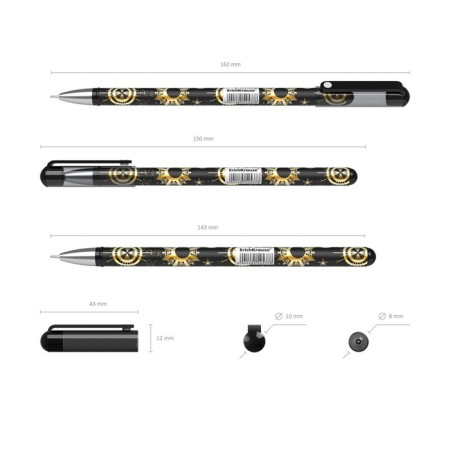 Gel pen Erichkrause Magic Sky Stick, node 0.38 mm, flu, black-2