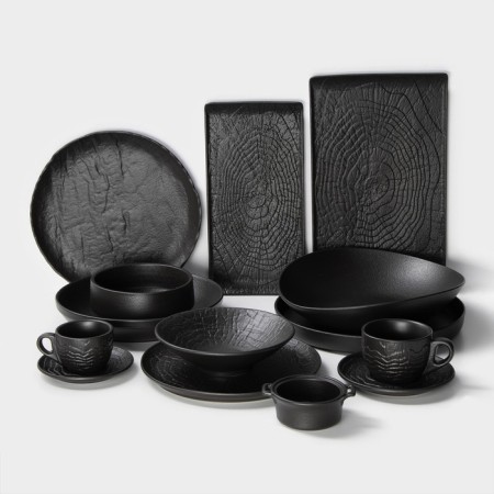 Salenik Magistro Black Style, D = 15 cm, porcelain, black color-4